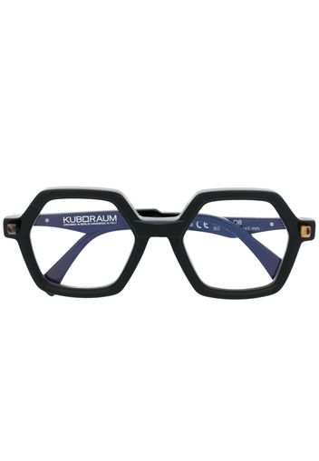 Kuboraum hexagonal-frame eyeglasses - Nero