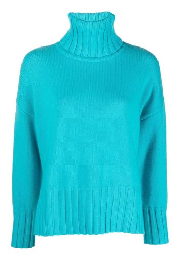 kujten Maglione con bordo a coste - Blu