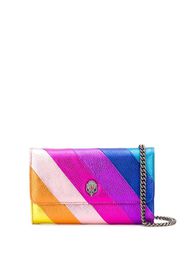 metallic colour blocked crossbody bag