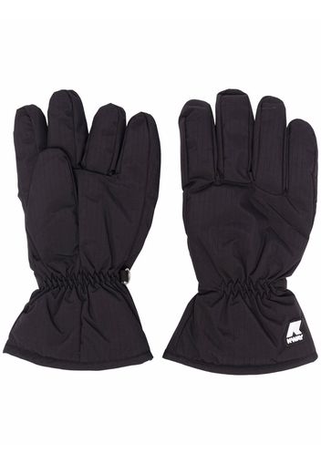 KWAY logo-print full-finger gloves - Nero