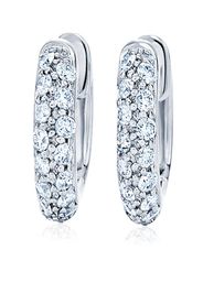 KWIAT 18kt white gold petite Moonlight pavé diamond hoop earrings - Argento