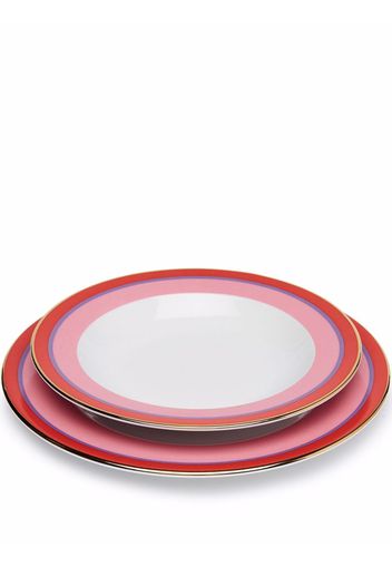 La Doublej set of 2 soup and dinner plates - Rosa