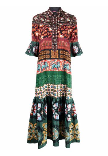 La Doublej Artemis printed ankle-length dress - Nero