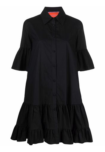 La DoubleJ short-sleeve ruffle-hem dress - Nero