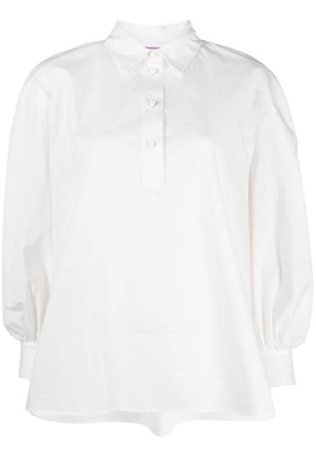 La DoubleJ poet-sleeve poplin blouse - Bianco