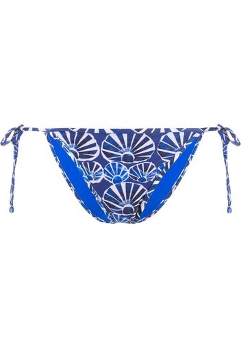 La DoubleJ graphic-print string bikini bottoms - Blu