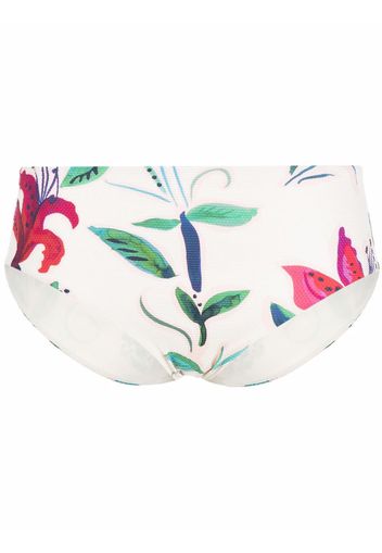 La DoubleJ floral-print bikini bottoms - Toni neutri