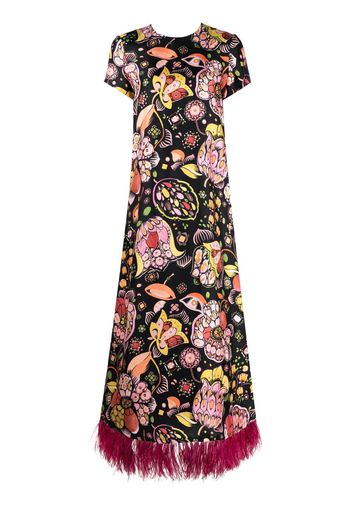 La DoubleJ Swing floral-print maxi dress - Nero