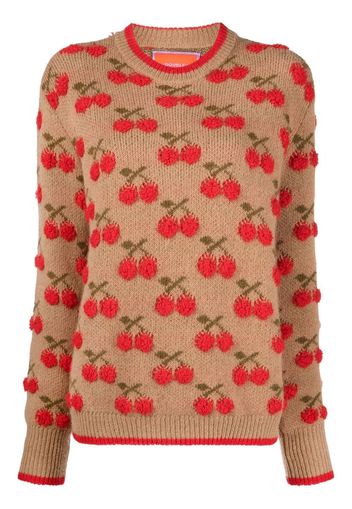 La DoubleJ cherry intarsia-knit jumper - Toni neutri