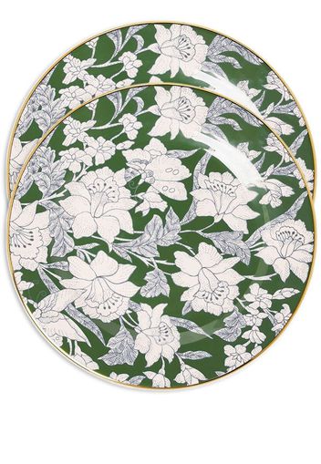 La DoubleJ Lilium Avorio-print dessert plates (set of 2) - Verde