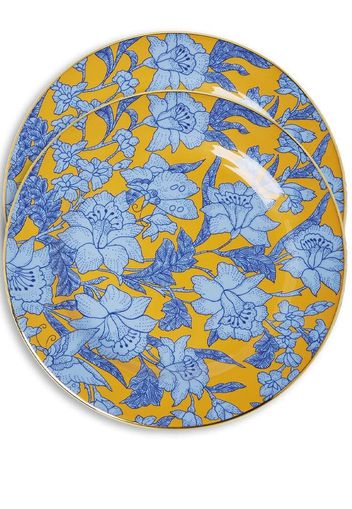 La DoubleJ Lilium-floral-print desert plates (set of 2) - Giallo