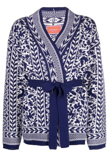 La DoubleJ belted wool cardigan - Blu