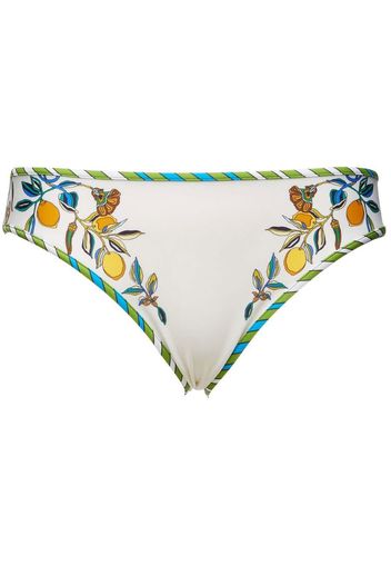 La DoubleJ Slip bikini a fiori - Bianco