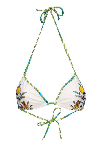 La DoubleJ Top bikini a fiori - Bianco