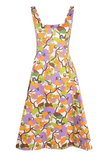 La DoubleJ floral-print square neck dress - Viola