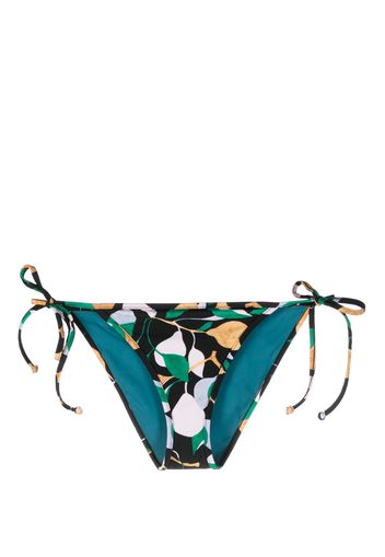La DoubleJ Orchard-print tied bikini bottoms - Nero