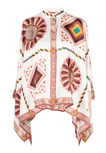 La DoubleJ printed asymmetric shirt - Bianco