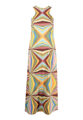 La DoubleJ Racer geometric-print maxi dress - Verde