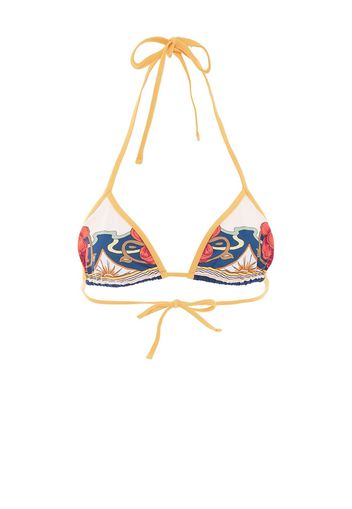 La DoubleJ Top bikini con stampa tropicale - Toni neutri