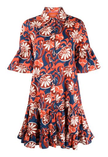 La DoubleJ Choux floral-print shirtdress - Rosso