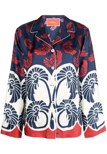 La DoubleJ Hammock floral-print silk shirt - Blu