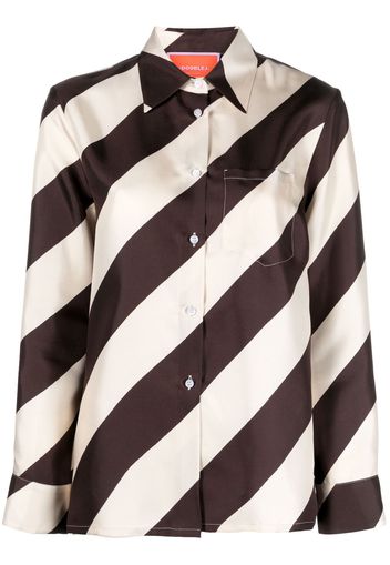 La DoubleJ Boy striped silk shirt - Marrone