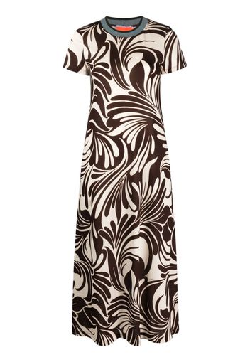 La DoubleJ Sporty floral-print swing dress - Marrone