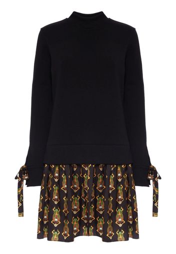 La DoubleJ Sporty graphic-print layered minidress - Nero