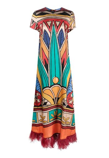 La DoubleJ Swing graphic-print trimmed dress - Toni neutri