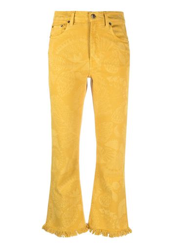 La DoubleJ Fancy fringed cropped jeans - Giallo