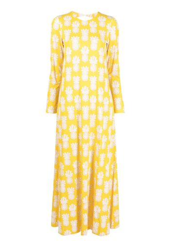 La DoubleJ graphic-print cut-out maxi dress - Bianco