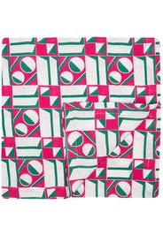 geometric-print tablecloth