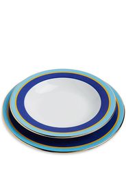 Rainbow Blu' soup and dinner plate set