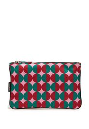 La DoubleJ geometric-print clutch - Rosa