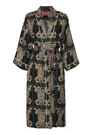 La DoubleJ tiger-print silk robe - Nero