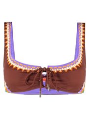 La DoubleJ Top bikini con stampa Sunset - Marrone