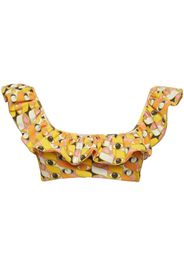 La DoubleJ Ruffle graphic-print bikini top - Giallo