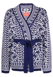 La DoubleJ belted wool cardigan - Blu