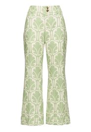 La DoubleJ Pantaloni crop svasati - Verde