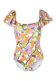 La DoubleJ Scarlett graphic-print swimsuit - Toni neutri