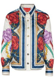 La DoubleJ Edie floral-print quilted jacket - Bianco