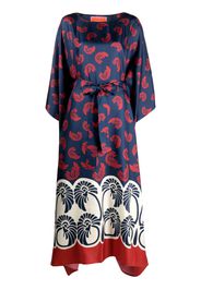 La DoubleJ Square Kaftan floral-print silk maxi dress - Blu