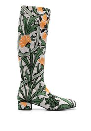 La DoubleJ Edie 40mm floral-jacquard boots - Toni neutri