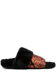 La DoubleJ Winter jacquard slides - Nero