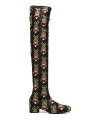 La DoubleJ Edie 40mm scarab-jacquard boots - Nero