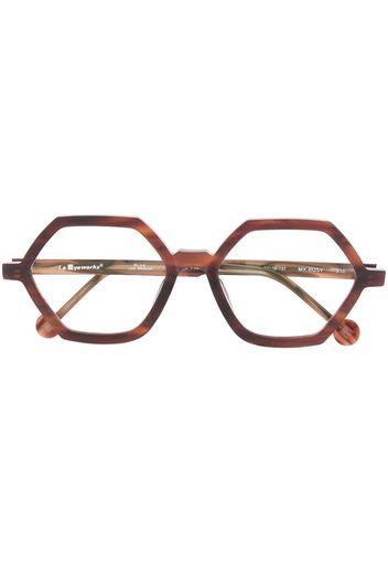 L.A. EYEWORKS Occhiali esagonali MX. Busy - Marrone