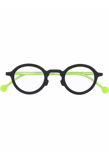 L.A. EYEWORKS two-tone round-frame glasses - Nero