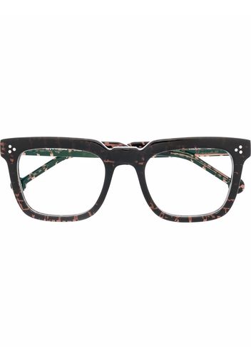 L.A. EYEWORKS tortoiseshell rectangle frame glasses - Marrone