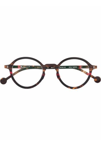 L.A. EYEWORKS tortoiseshell round-frame glasses - Marrone