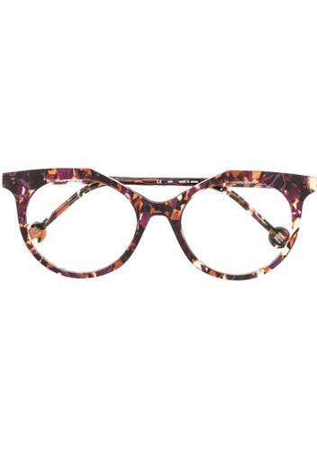 L.A. EYEWORKS Hobart round frame glasses - Marrone